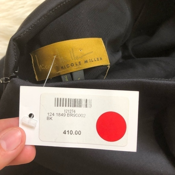 Nicole Miller Neoprene V Neck Keyhole Back Dress 6 - Picture 5 of 6